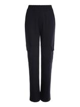 Calça Wide Leg Com Bolso Cargo Autentique Feminina PRETO Calça Wide Leg Com Bolso Cargo Autentique Feminina PRETO