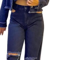 Calça Wide Leg com fenda Tarifa Zero