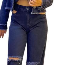 Calça Wide Leg com fenda Tarifa Zero