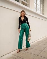 Calça Wide leg couro