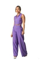 Calça Wide Leg Cropped Conjunto Feminino Alfaiataria Marant Calça Wide Leg Cropped Conjunto Feminino Alfaiataria Marant