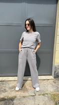 Calça Wide leg de Malha Tricot