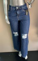 Calça Wide Leg Destroyed(Jeans escuro) Calça Wide Leg Destroyed(Jeans escuro)