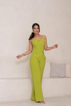 Calça Wide Leg E Top Fivela Conjunto Alfaiataria Marrante Calça Wide Leg E Top Fivela Conjunto Alfaiataria Marrante