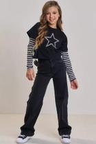 Calça Wide Leg em Jeans com Elastano