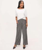 Calça Wide Leg Feminina Alfaiataria Risca De Giz Maris-15769 Calça Wide Leg Feminina Alfaiataria Risca De Giz Maris-15769