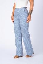 Calça wide leg flor de lis