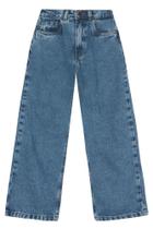 Calça wide leg infantil menina em jeans Brandili