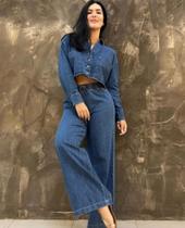 Calça wide leg jeans