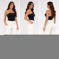 Calça Wide Leg Jeans Feminina Cintura Alta Premium Confortável Modelagem Perfeita -