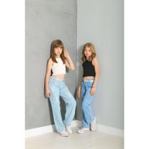 Calça Wide Leg Jeans Feminina Juvenil - RT Kids