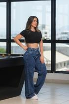 Calça Wide Leg Jeans Guida 38 Calça Wide Leg Jeans Guida 38