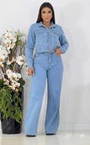 Calça Wide Leg Jeans premium Cintura Alta