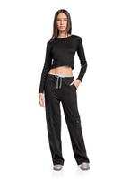 Calça Wide Leg Juvenil em Malha Alfaiataria Gloss