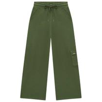 Calça Wide Leg Juvenil Feminina Lilimoon em Moletom Leve cor Verde Calça Wide Leg Juvenil Feminina Lilimoon em Moletom Leve cor Verde