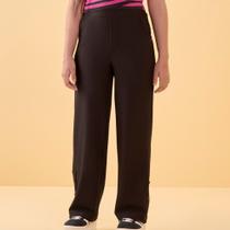 Calça Wide Leg Juvenil Menina Hits em Malha Diagonal c/ Bols