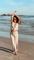 Calça Wide Leg Linho Calça Wide Leg Linho