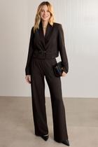 Calça Wide Leg Lunender Em Moletom Denim - Calça Wide Leg Lunender Em Moletom Denim -