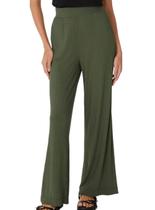 Calça Wide Leg Malwee 1000110527 Feminina Canelada Viscose T. P/XGG Calça Wide Leg Malwee 1000110527 Feminina Canelada Viscose T. P/XGG