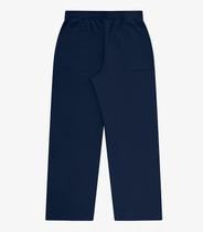 Calça Wide Leg Moletom Peluciado Básico Rovitex Azul