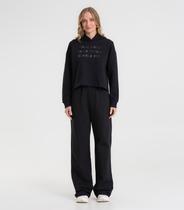 Calça Wide Leg Moletom Peluciado Básico Rovitex Preto Calça Wide Leg Moletom Peluciado Básico Rovitex Preto