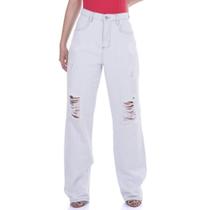 Calça Wide Leg Pantalona Jeans Feminina Calça Wide Leg Pantalona Jeans Feminina