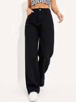 Calça Wide Leg Preta - Calça Sarja Pantalona Preta Calça Wide Leg Preta - Calça Sarja Pantalona Preta