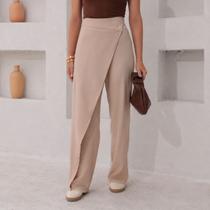 Calça Wide Leg Recorte Avental Feminino Revanche Sora