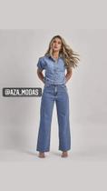 Calça wide leg reta Calça wide leg reta