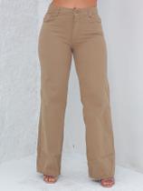 Calça Wide Leg verde Feminina Jeans Premium cintura alta Pantalona folgada Calça Wide Leg verde Feminina Jeans Premium cintura alta Pantalona folgada