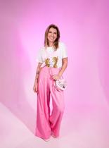 Calca Wide Linho Rosa Calca Wide Linho Rosa