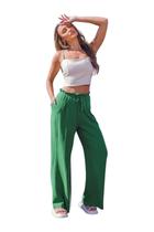 Calça Wide Maria Maturana Leg Visco Linho Verde