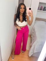 Calça Wide Pink Com Abertura Calça Wide Pink Com Abertura