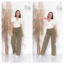 Calça Wide Verde Militar Calça Wide Verde Militar