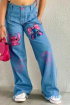 Calça wideleg juvenil com estampa Calça wideleg juvenil com estampa