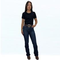 Calça Wrangler Feminina Flare Cintura Alta Com Bordado