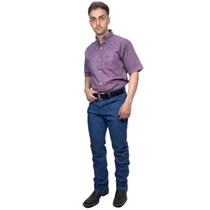 Calça Wrangler Masculina Jeans Reta Algodão Elastano Azul Calça Wrangler Masculina Jeans Reta Algodão Elastano Azul