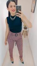 Calça Xadrez Rosé - Loja 100% Mulher Calça Xadrez Rosé - Loja 100% Mulher