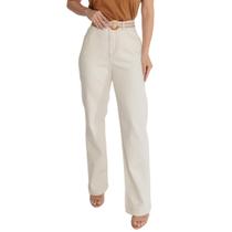 Calça youngstyle wide leg sarja feminino ref: youcf971