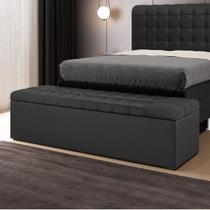 Calçadeira Alpha 140 Modulada Estofada A-012 Couro Artificial Preto Aradecor