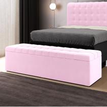 Calçadeira Alpha 160 Queen Decorativa Z-021 Sued Rosa Bebê Aradecor