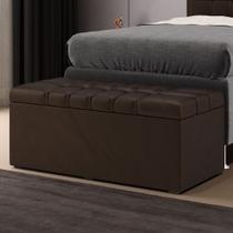 Calçadeira Alpha 90 Modulada Estofada N-027 Veludo Marrom Chocolate Aradecor