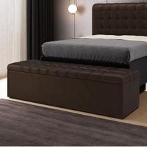 Calçadeira Alpha Estofada 140 para Cama Box de Casal N-027 Veludo Marrom Chocolate Aradecor