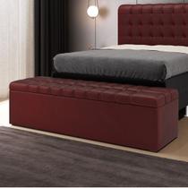 Calçadeira Alpha Estofada 160 para Cama Box Queen N-034 Veludo Bordô Aradecor