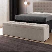 Calçadeira Alpha Estofada 160 para Cama Box Queen Z-006 Sued Capuccino Aradecor