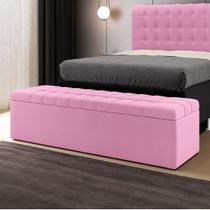 Calçadeira Alpha Estofada 160 para Cama Box Queen Z-009 Sued Rosê Aradecor