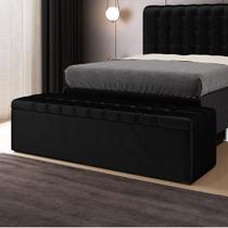 Calçadeira Alpha Estofada 195 para Cama Box King N-024 Veludo Preto Aradecor Calçadeira Alpha Estofada 195 para Cama Box King N-024 Veludo Preto Aradecor