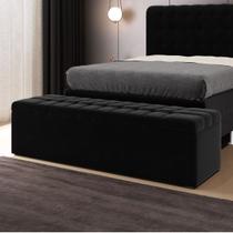 Calçadeira Alpha Estofada 195 para Cama Box King Z-005 Sued Preto Aradecor Calçadeira Alpha Estofada 195 para Cama Box King Z-005 Sued Preto Aradecor