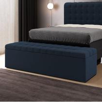 Calçadeira Alpha Estofada 195 para Cama Box King Z-007 Sued Azul Marinho Aradecor Calçadeira Alpha Estofada 195 para Cama Box King Z-007 Sued Azul Marinho Aradecor