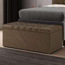 Calçadeira Alpha Estofada 90 para Cama Box de Solteiro N-029 Veludo Capuccino Aradecor